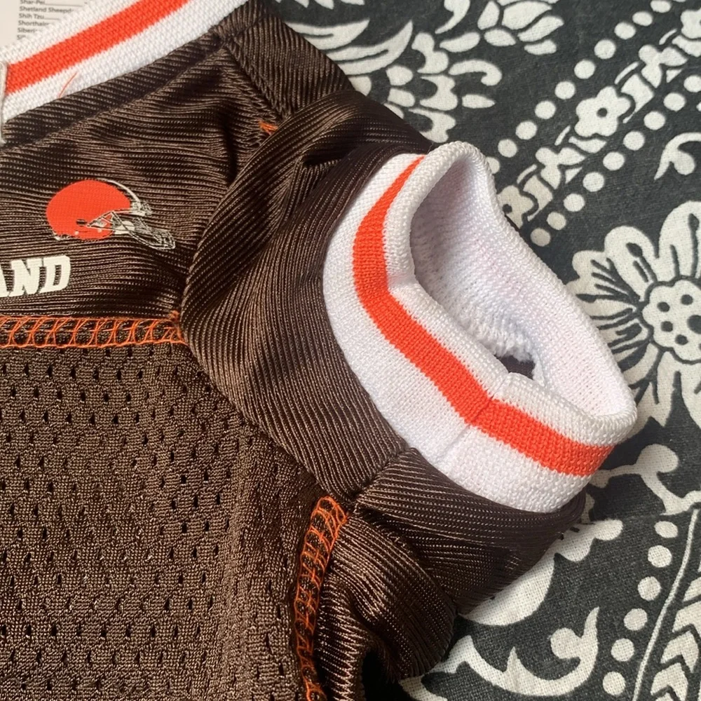 NFL Browns Pet Jersey in Brown and White